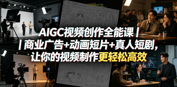 AIGC视频创作全能课|商业广告+动画短片+真人短剧,让你的视频制作更轻松高效-水滴知识网