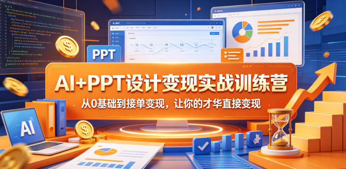 AI+PPT设计变现实战训练营,从0基础到接单变现,让你的才华直接变现-水滴知识网