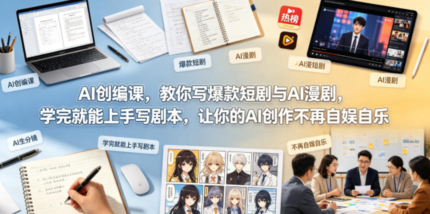 AI创编课,教你写爆款短剧与AI漫剧,学完就能上手写剧本,让你的AI创作不再自娱自乐-水滴知识网