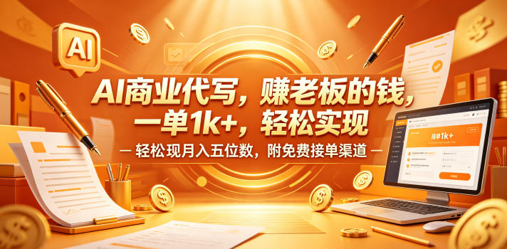 AI商业代写,賺老板的钱,一单1k+,轻松实现月入五位数,附免费接单渠道【揭秘】-水滴知识网