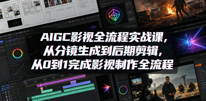 AIGC影视全流程实战课,从分镜生成到后期剪辑,从0到1完成影视制作全流程-水滴知识网
