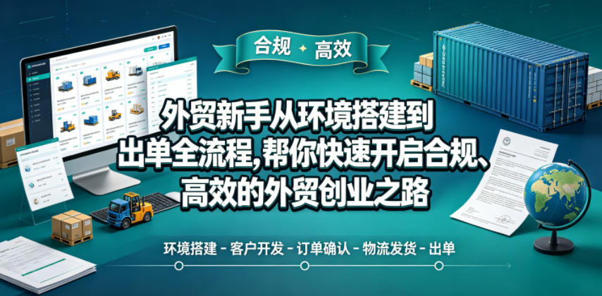 外贸新手从环境搭建到出单全流程,帮你快速开启合规、高效的外贸创业之路-水滴知识网