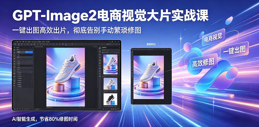GPT-Image2电商视觉大片实战课，一键出图高效出片，彻底告别手动繁琐修图-水滴知识网