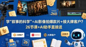 学《叙事的科学》=AI影像拍爆款片+接大牌客户?26节课+AI助手直接送【原创双语字幕】-水滴知识网