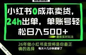 小红书0成本AI卖货,24小时出单,全流程托管,保底日入500+,每天十几分钟就够了【揭秘】-水滴知识网