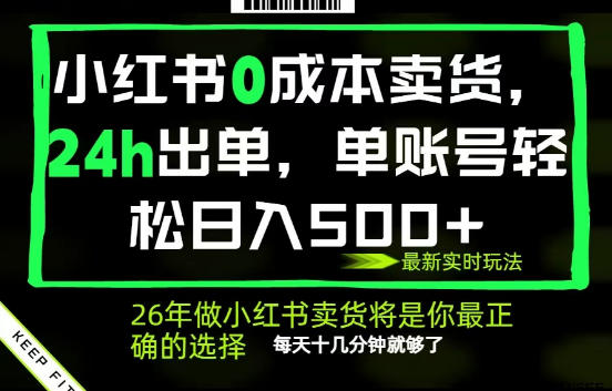 小红书0成本AI卖货,24小时出单,全流程托管,保底日入500+,每天十几分钟就够了【揭秘】-水滴知识网
