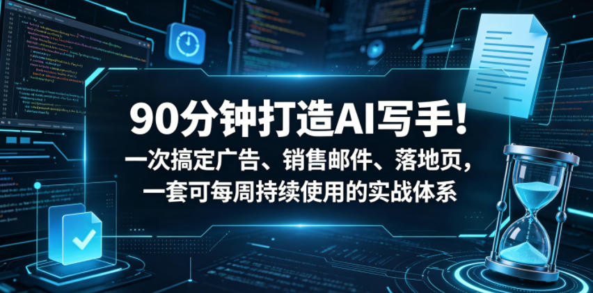 90分钟打造AI写手!一次搞定广告、销售邮件、落地页,一套可每周持续使用的实战体系【原创双语字幕】-水滴知识网