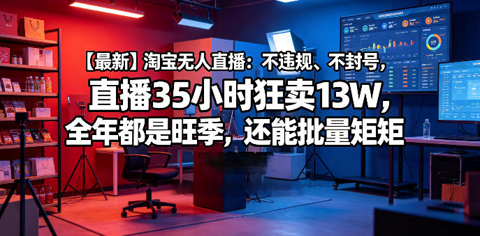【最新】淘宝无人直播:不违规、不封号,直播35小时狂卖13W,全年都是旺季,还能批量矩阵操作【揭秘】-水滴知识网