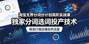 淘宝无界分词分计划高阶实战课,独家分词选词投产技术,精准打爆店铺自然流量-水滴知识网