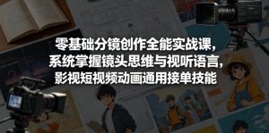 零基础分镜创作全能实战课,系统掌握镜头思维与视听语言,影视短视频动画通用接单技能-水滴知识网