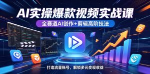 AI实操爆款视频实战课,全赛道AI创作+剪辑高阶技法,打造流量账号,解锁多元变现收益-水滴知识网