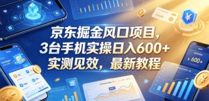 京东掘金风口项目,3台手机实操日入600+,实测见效,最新教程【揭秘】-水滴知识网