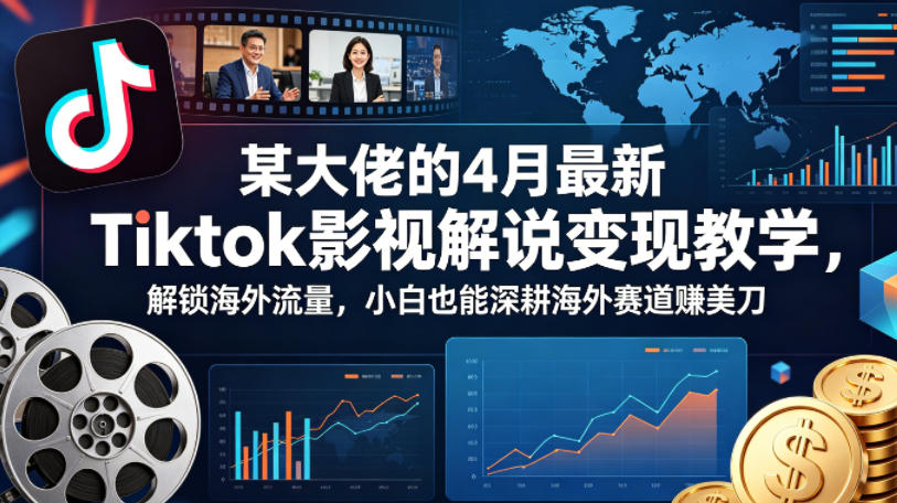 某大佬的4月最新Tiktok影视解说变现教学,解锁海外流量,小白也能深耕海外赛道賺美刀(更新)-水滴知识网