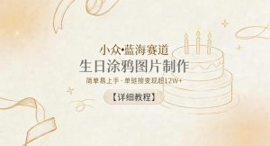 小众蓝海赛道,生日涂鸦图片制作,简单易上手,单链接变现超12W+【详细教程】-水滴知识网