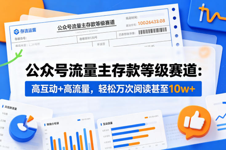 公众号流量主之存款等级赛道,高互动+高流量,轻松达到万次阅读,甚至10w+-水滴知识网