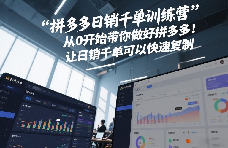 拼多多日销千单训练营,从0开始带你做好拼多多,让日销千单可以快速复制(更新26年4月)-水滴知识网