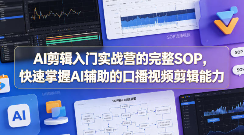 AI剪辑入门实战营的完整SOP,快速掌握AI辅助的口播视频剪辑能力-水滴知识网