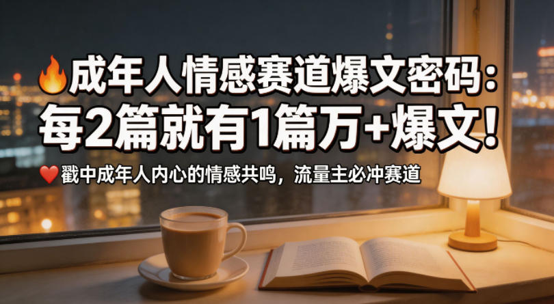 公众号流量主成年人情感心理赛道,流量最大,受众最广的主流赛道之一,平均每2篇就有1篇万爆文章-水滴知识网