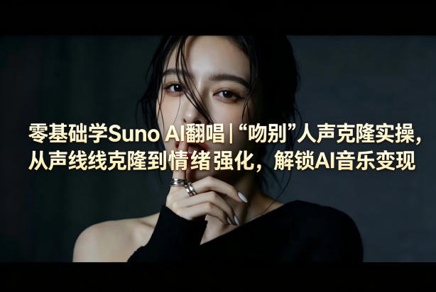 零基础学Suno AI翻唱|《吻别》人声克隆实操,从声线克隆到情绪强化,解锁AI音乐变现-水滴知识网