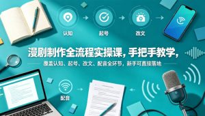 漫剧制作全流程实操课,手把手教学,覆盖认知、起号、改文、配音全环节,新手可直接落地-水滴知识网