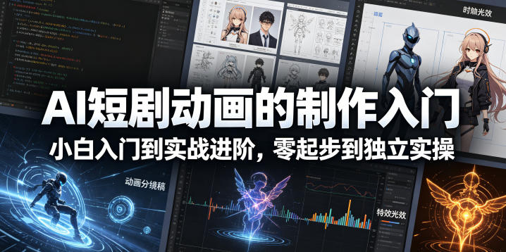 AI短剧动画的制作入门,小白入门到实战进阶,零起步到独立实操-水滴知识网